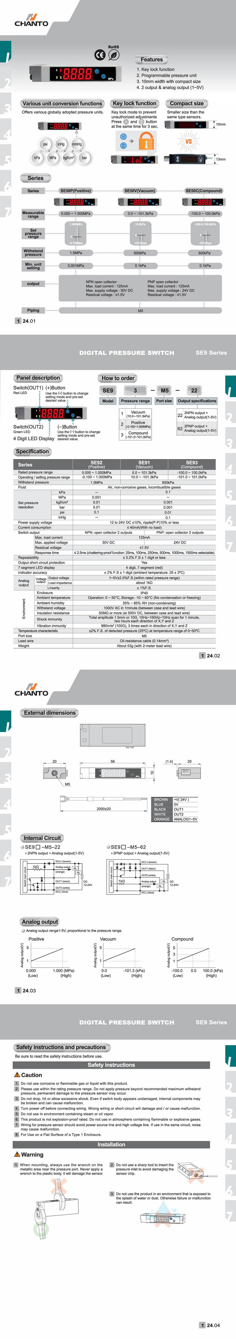 SE9 digital pressure switch